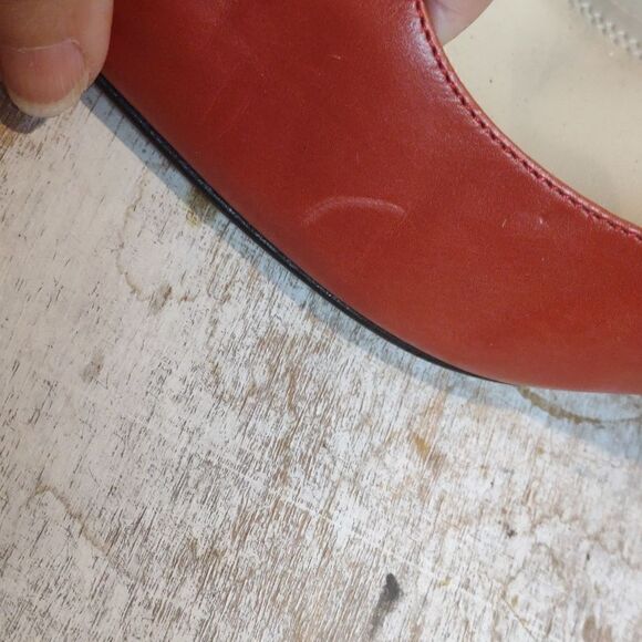 👍 Talbots Heels Coral Red Size 8.5. A10 - Picture 4 of 7